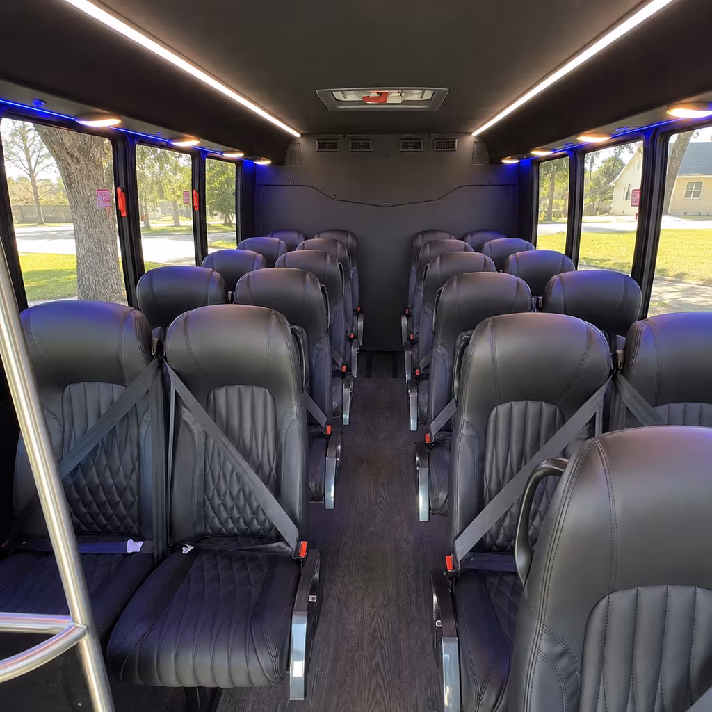 little rock 25 passenger minibus inside