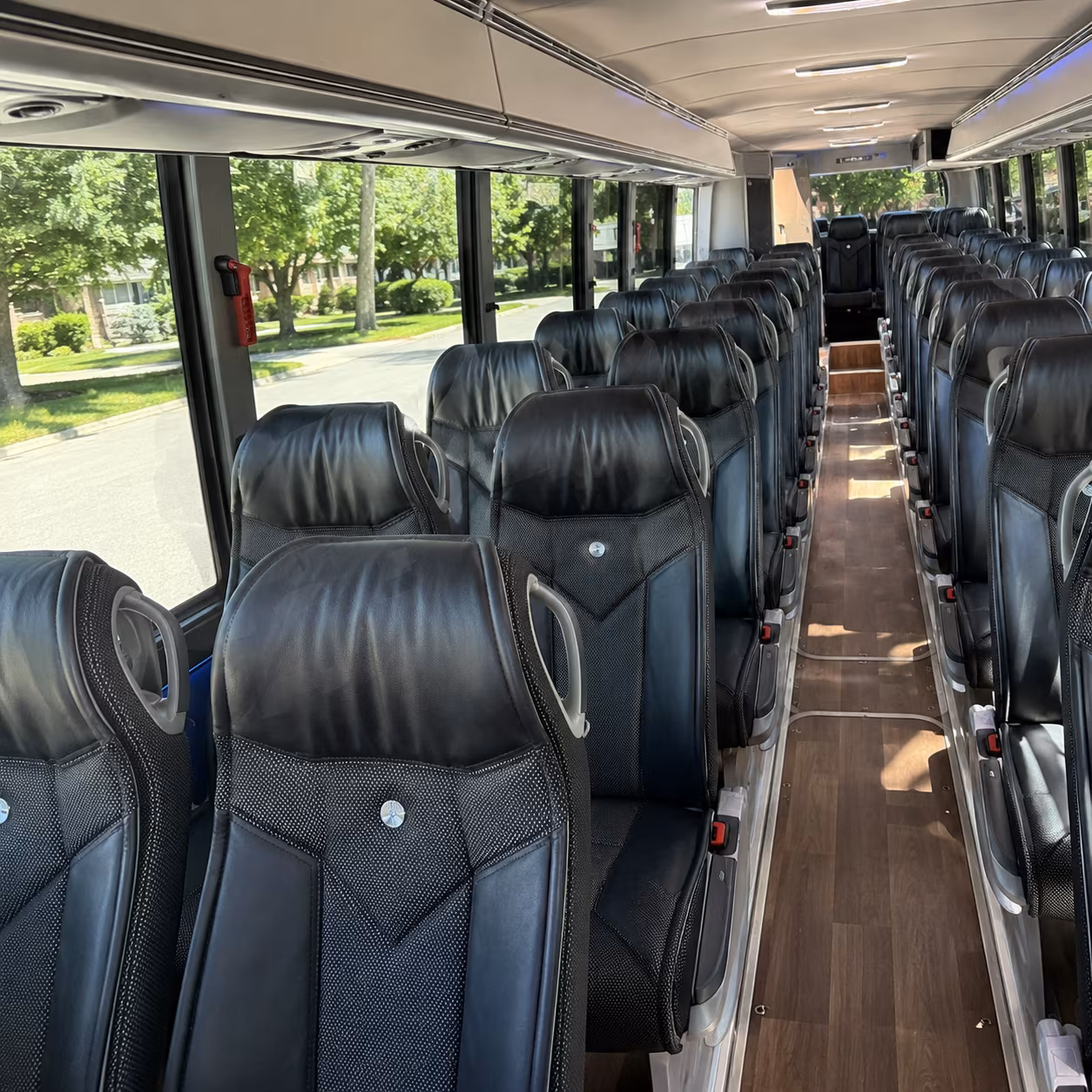 little rock 40 passenger charter bus inside