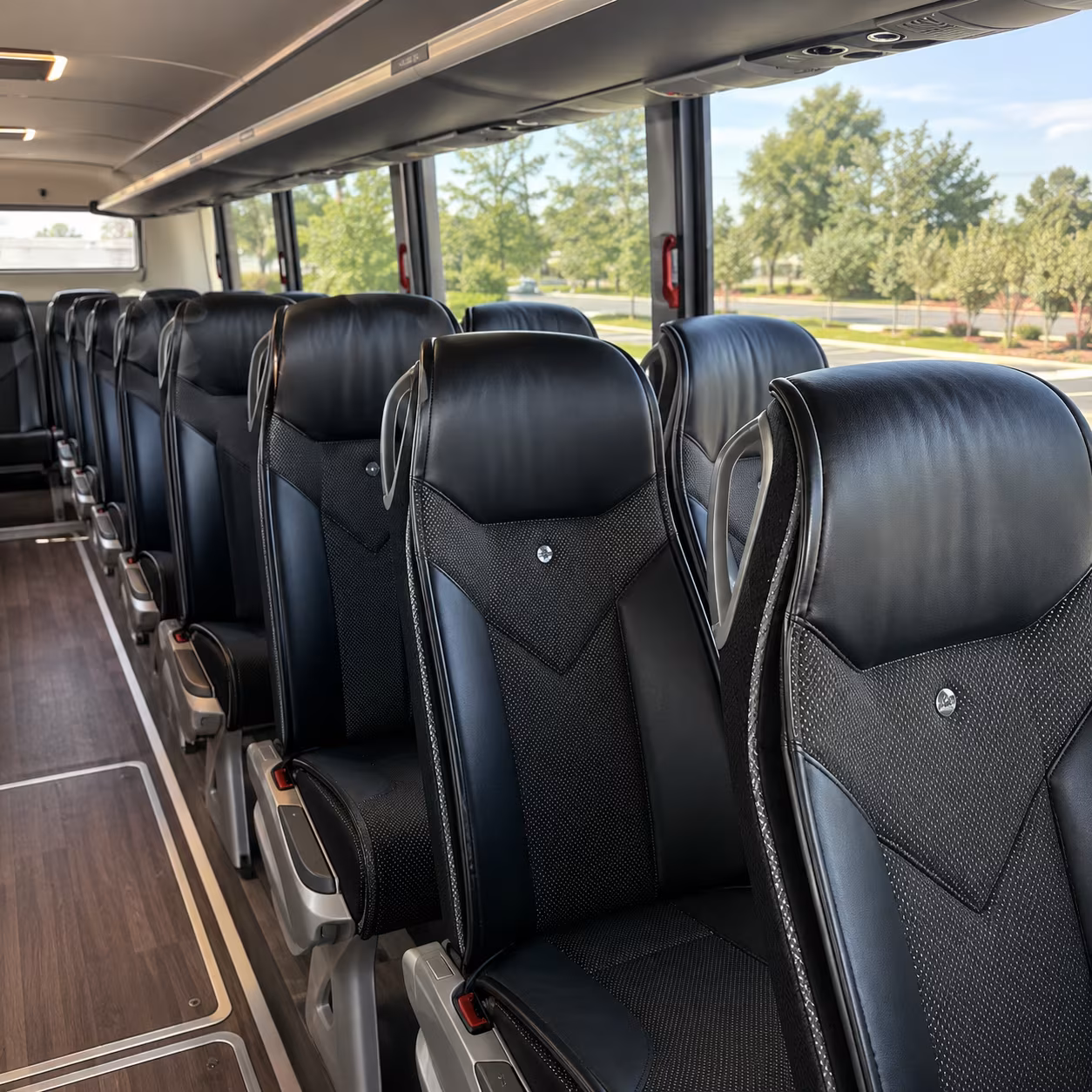 little rock 45 passenger charter bus interior