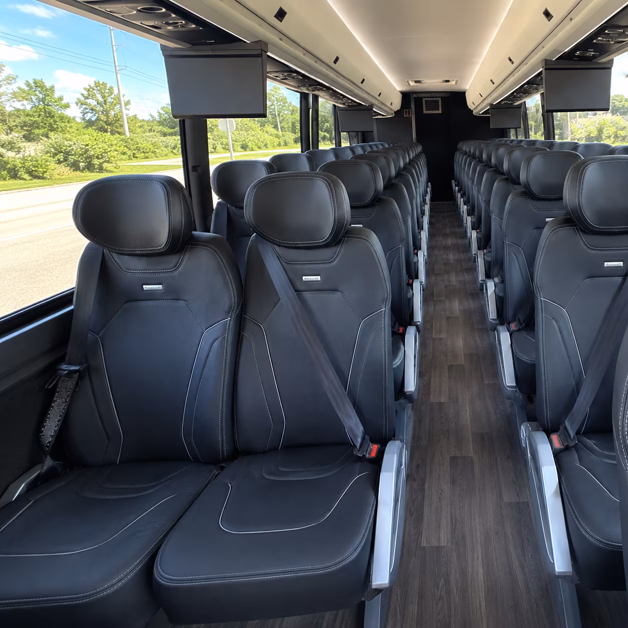 little rock 47 passenger charter bus inside