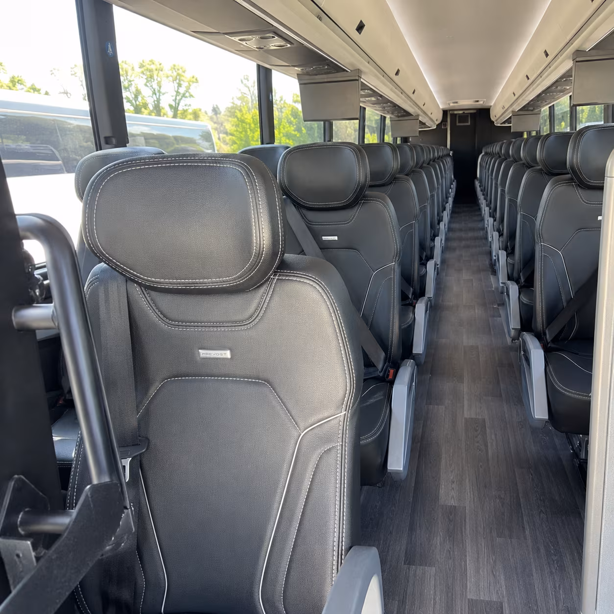 little rock 47 passenger charter bus interior