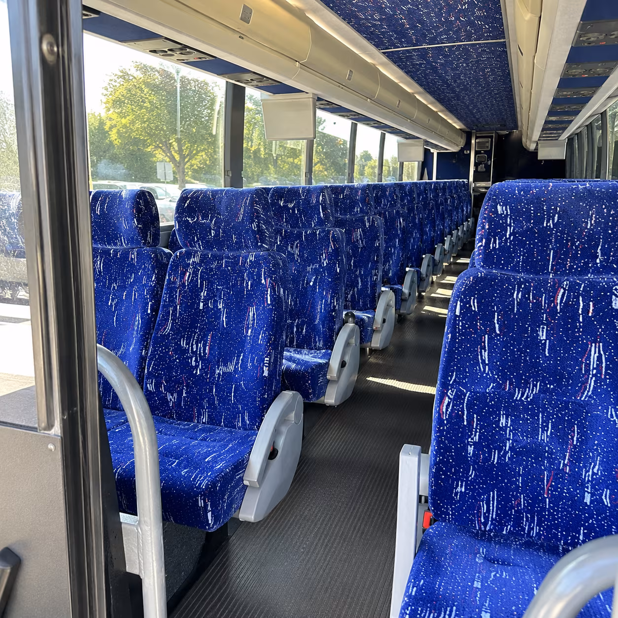 little rock 50 passenger charter bus inside