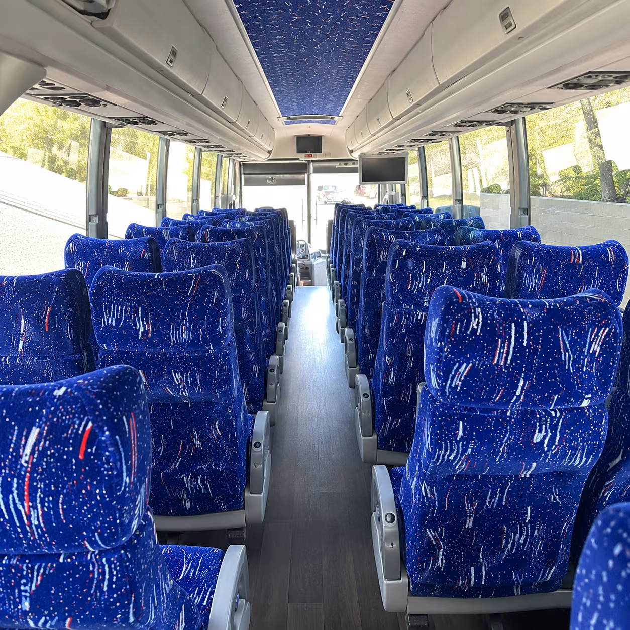 little rock 50 passenger charter bus interior