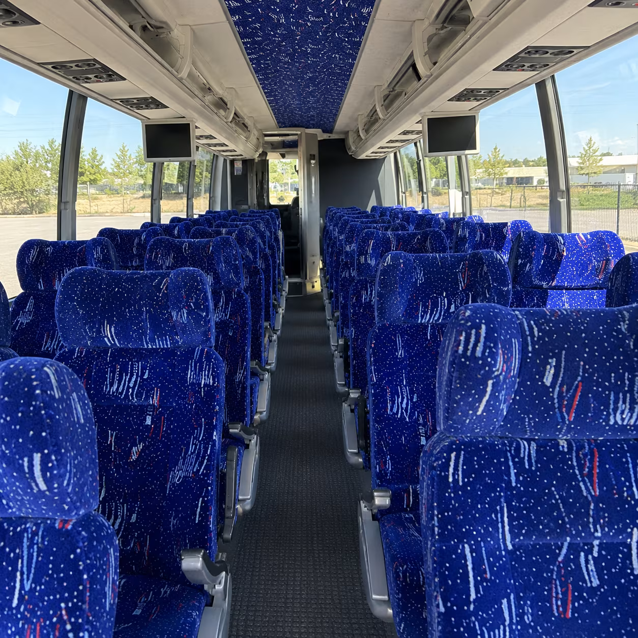 little rock 54 passenger charter bus interior