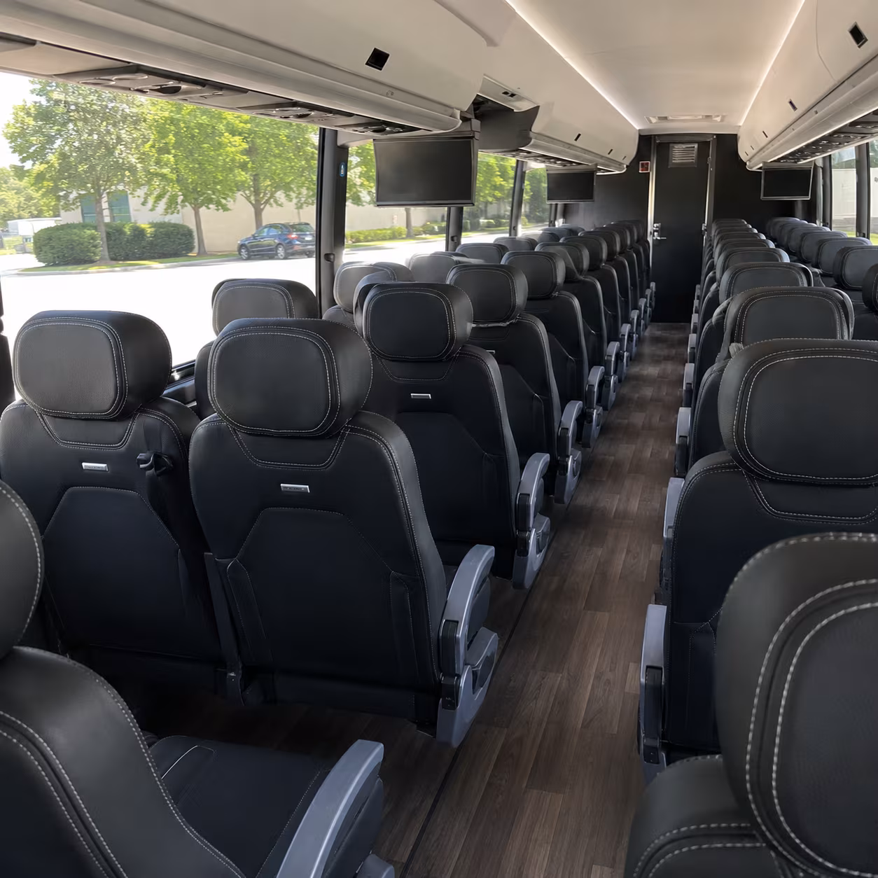 little rock 56 passenger charter bus interior